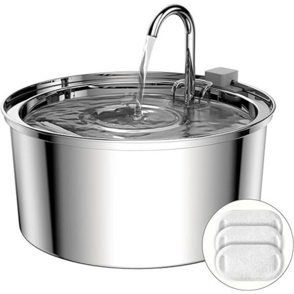 Cat Water Fountain, 3.2L/108oz Automatic Stainless Steel Pet Fountain Dispenser - Picture 6 of 6